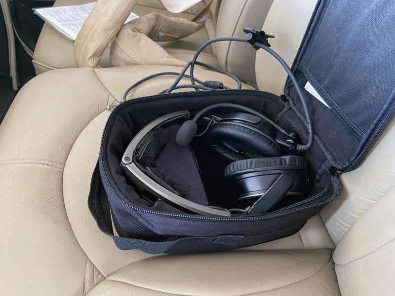 Bose A20 headset in the bag