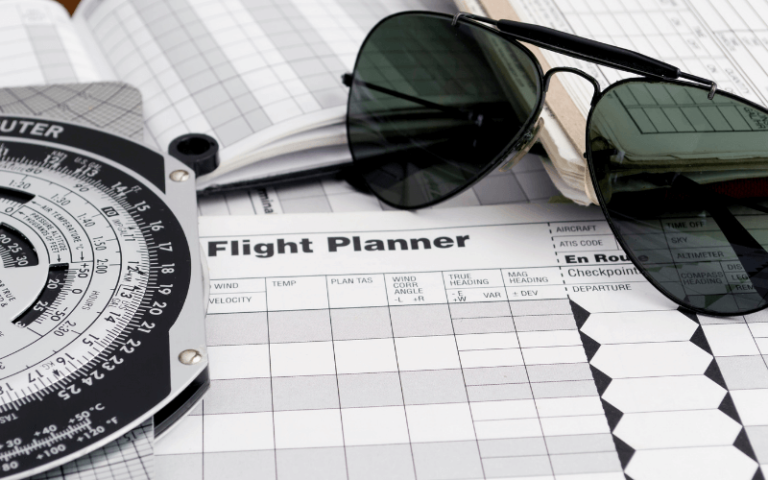 Flight schedule and flight plan.
