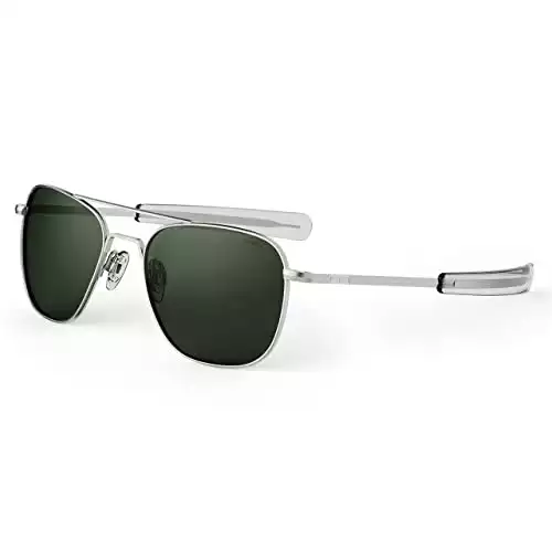 Randolph USA | Matte Chrome Classic Aviator Sunglasses (Non-Polarized)