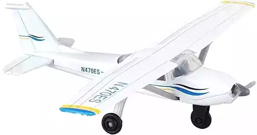 Runway24 RW065 Cessna 172 2000 Skyhawk White Blue 1:87 Scale Diecast with Runway